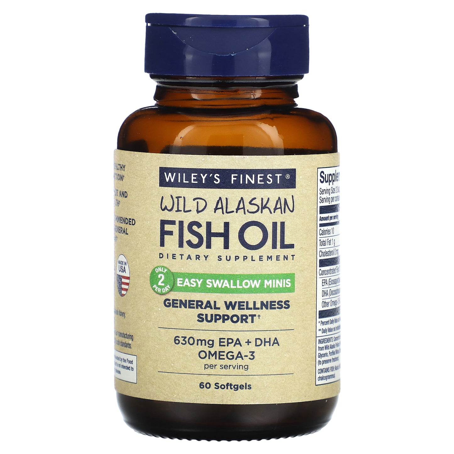 Wiley's Finest, Wild Alaskan Fish Oil, Easy Swallow Minis, 60 Softgels