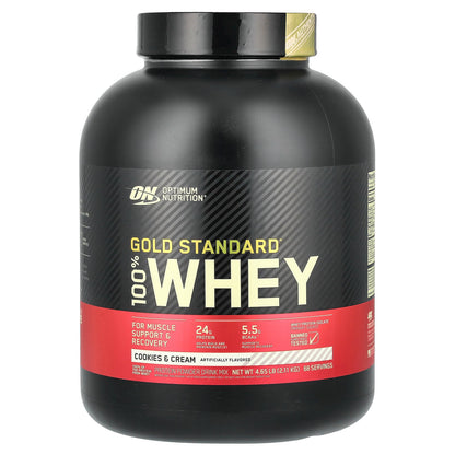 Optimum Nutrition, Gold Standard® 100% Whey, Cookies & Cream, 4.65 lb (2.11 kg)