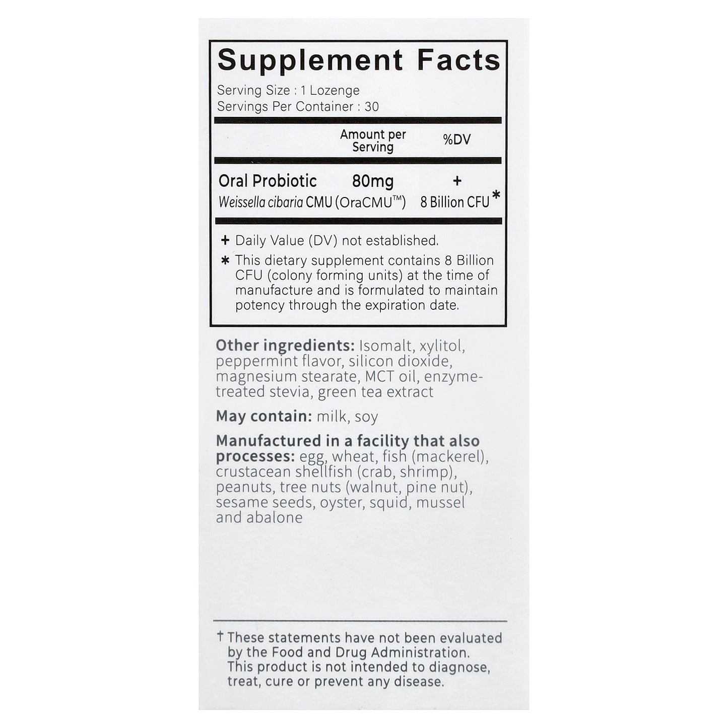 Oraticx, Green Breath, Mint, 30 Lozenges (80 mg per Lozenge)