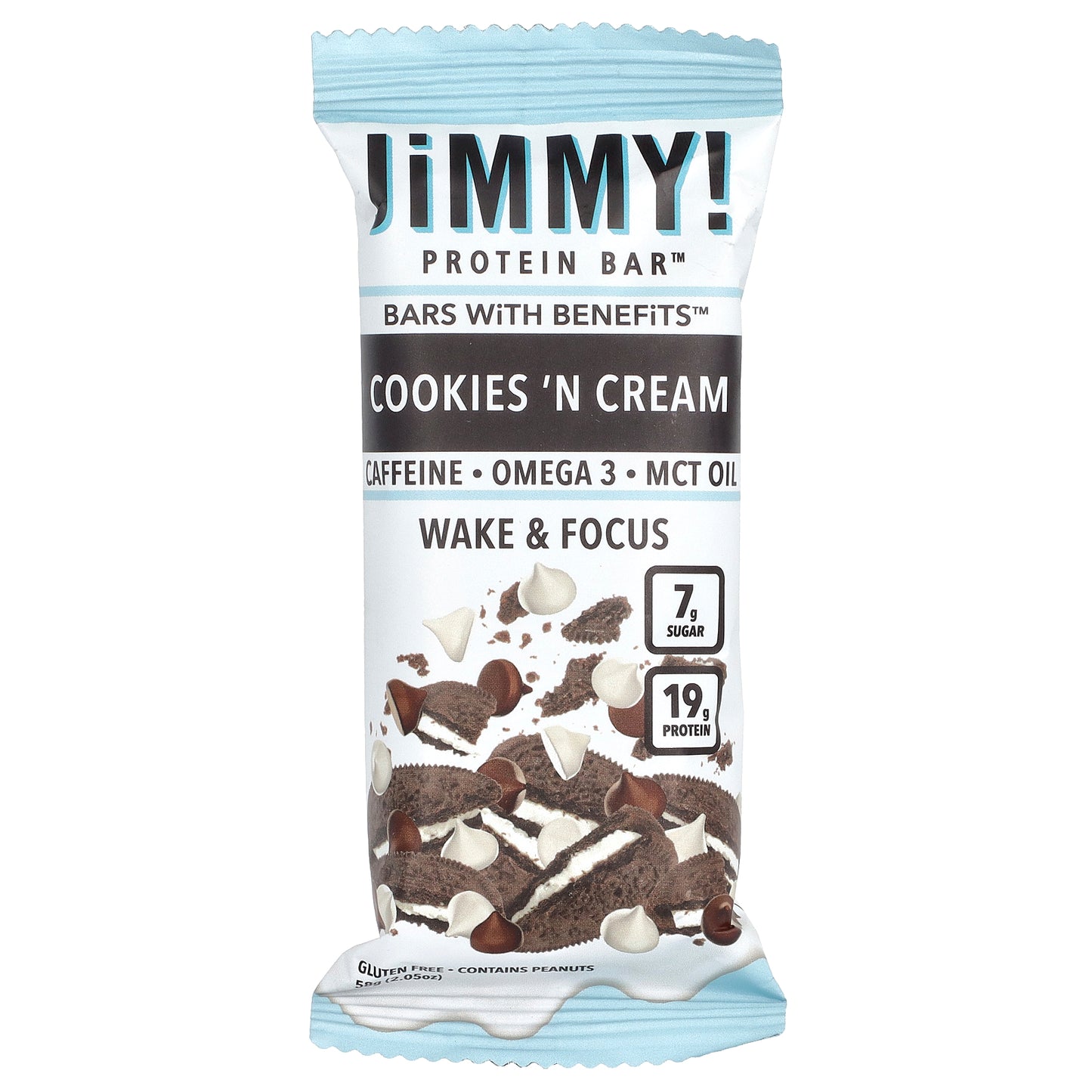 JiMMY!, Bars with Benefits, Protein Bar, Cookies 'N Cream, 12 Bars, 2.05 oz (58 g) Each