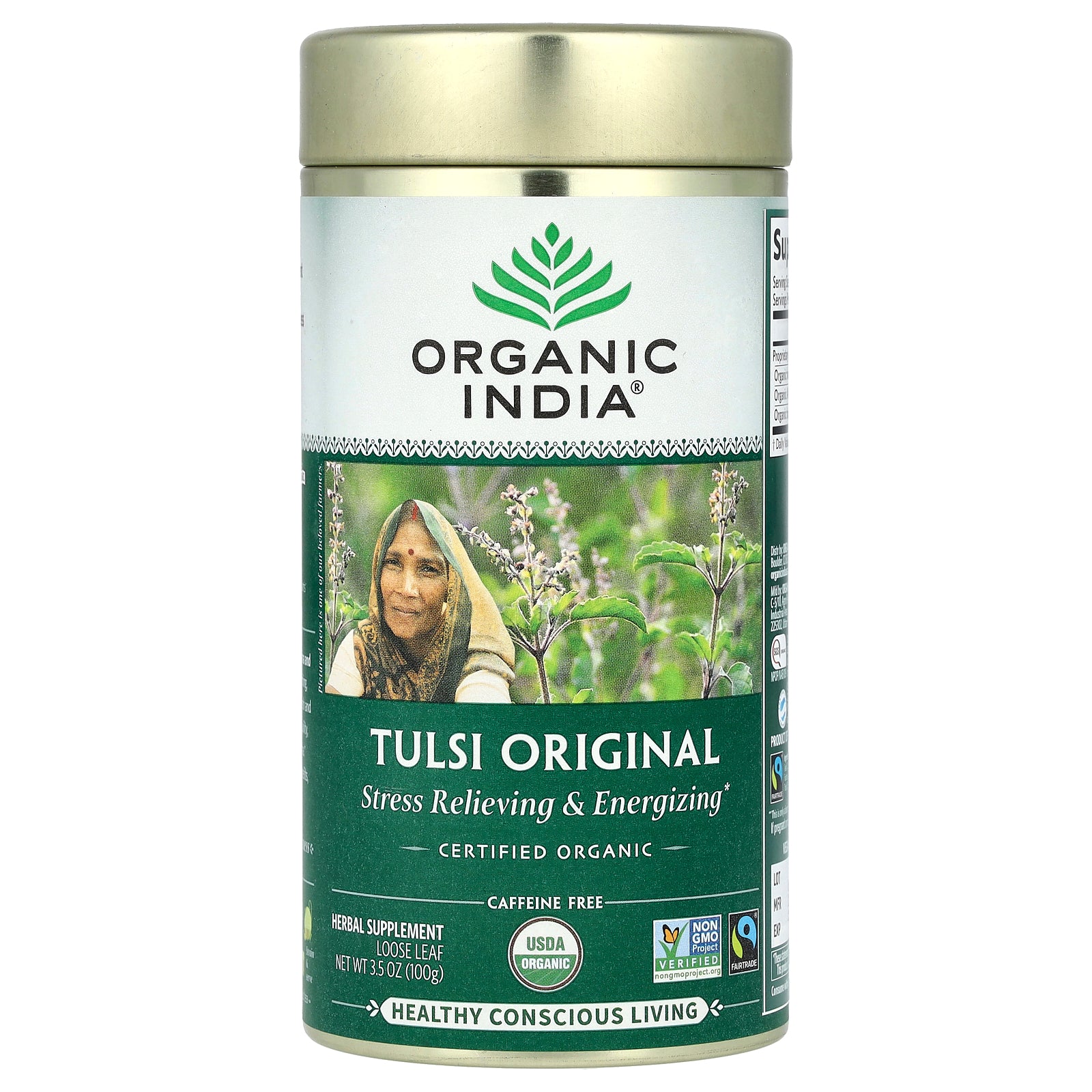 Organic India, Tulsi Original Loose Leaf Tea, Caffeine Free, 3.5 oz (100 g)