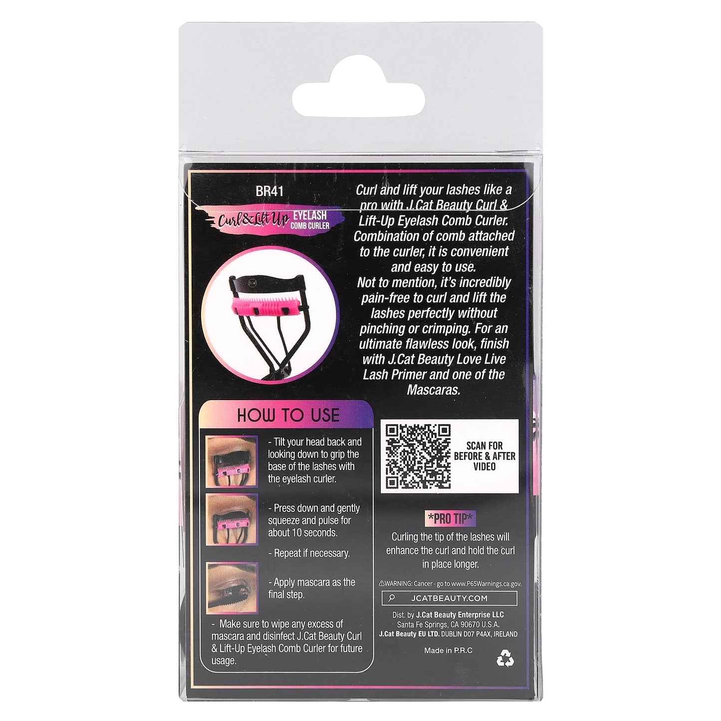 J.Cat Beauty, Curl & Lift Up, Eyelash Comb Curler, 1 Count