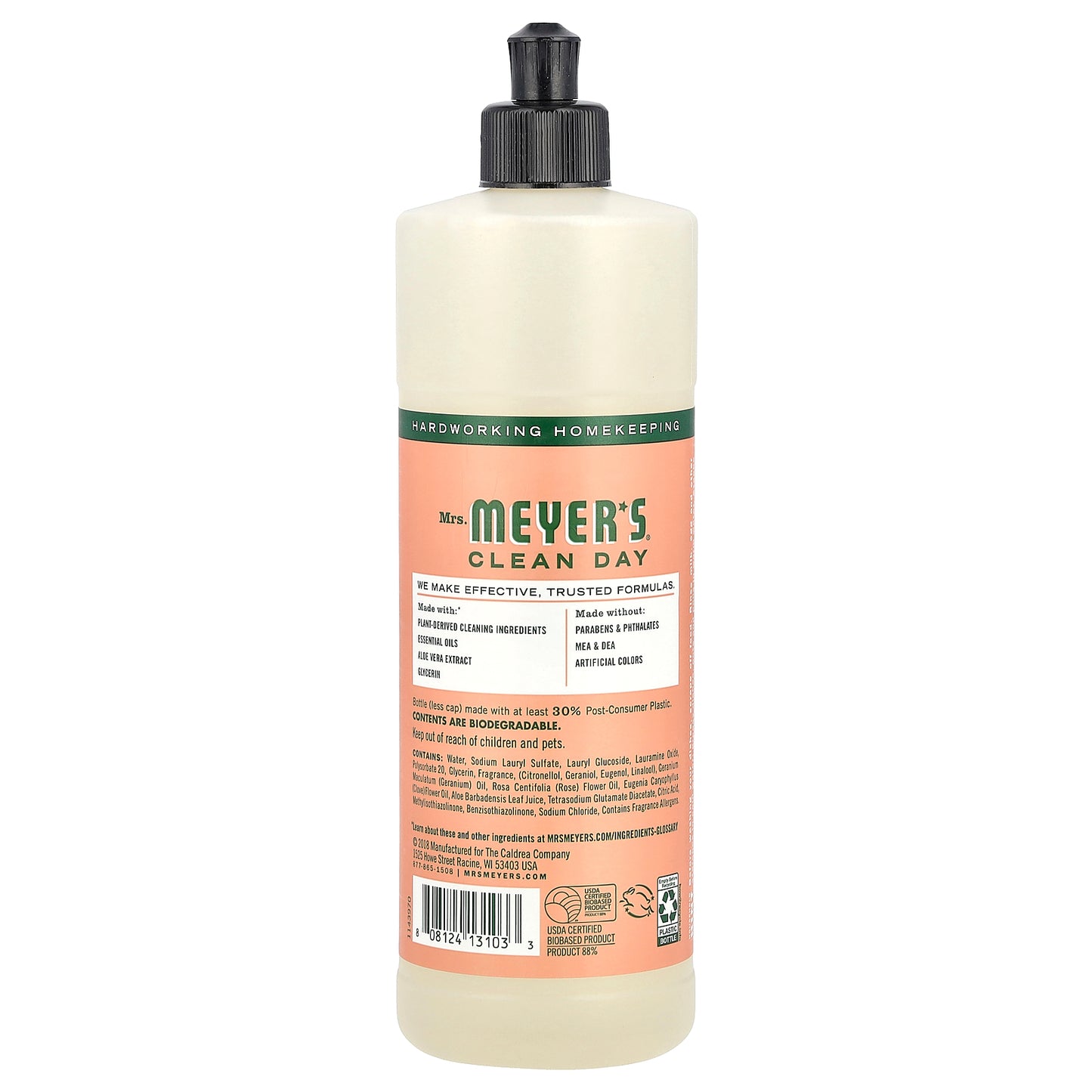 Mrs. Meyers Clean Day, Dish Soap, Geranium, 16 fl oz (473 ml)