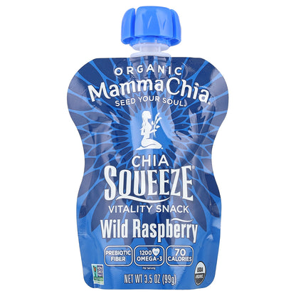 Mamma Chia, Organic Chia Squeeze®, Vitality Snack, Wild Raspberry, 8 Squeezes, 3.5 oz  (99 g) Each