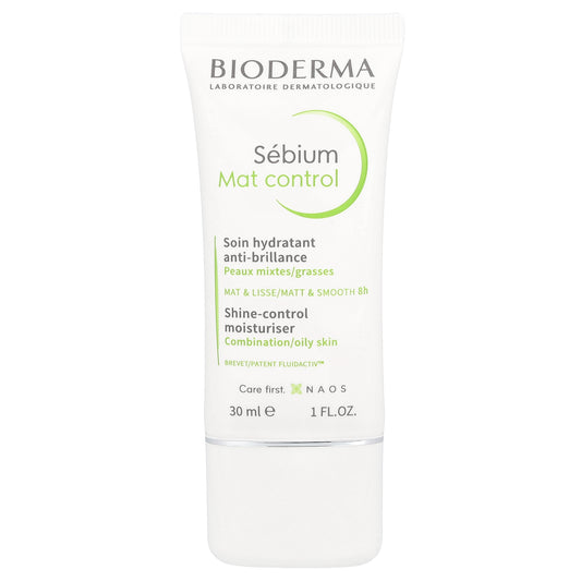 Bioderma, Sebium Mat Control, Shine-Control Moisturizer, Combination/Oily Skin, 1 fl oz (30 ml)