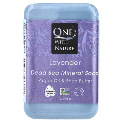 One with Nature, Dead Sea Mineral Bar Soap, Lavender, 7 oz (198 g)