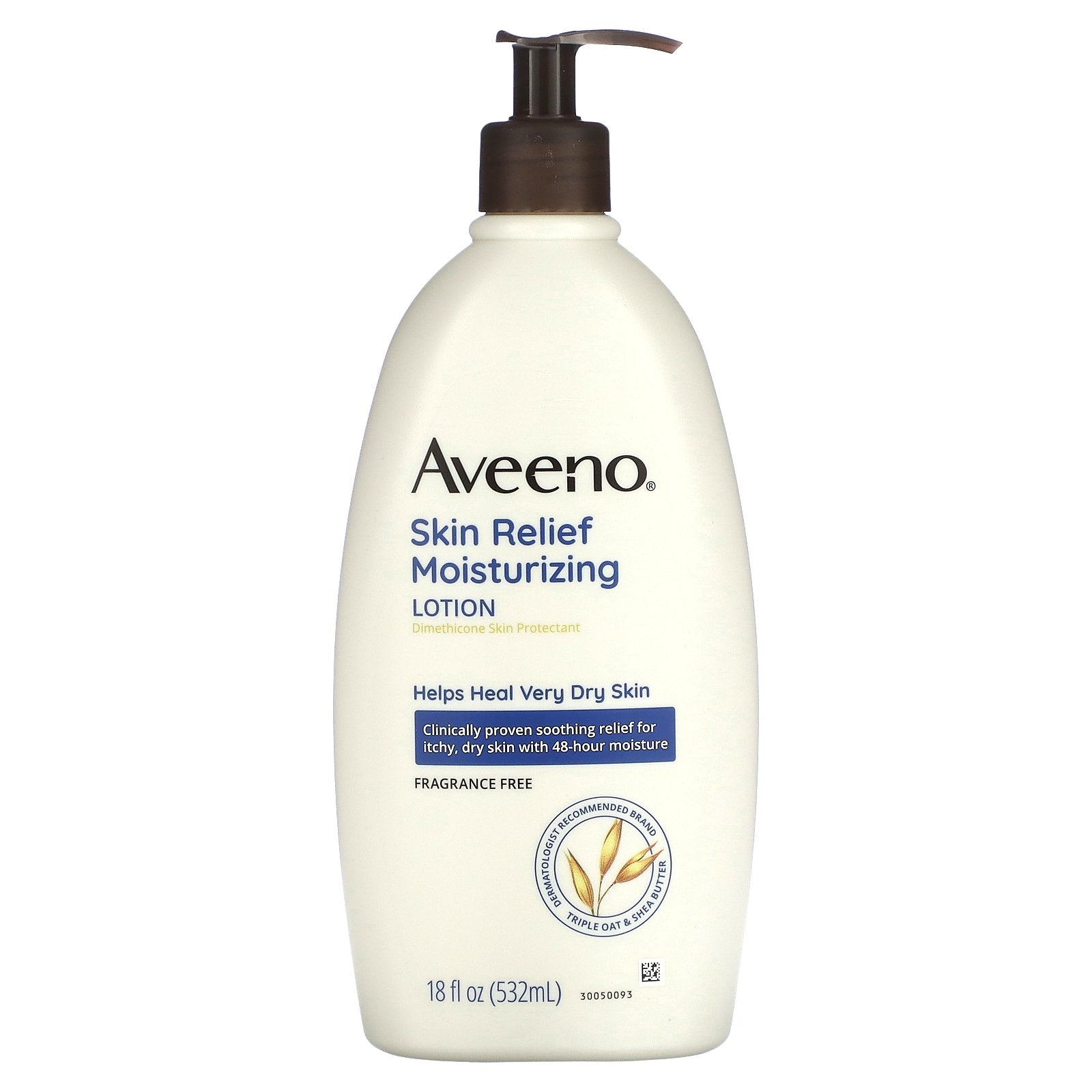 Aveeno, Skin Relief Moisturizing Lotion, For Dry to Very Dry Skin, Fragrance-Free, 18 fl oz (532 ml)