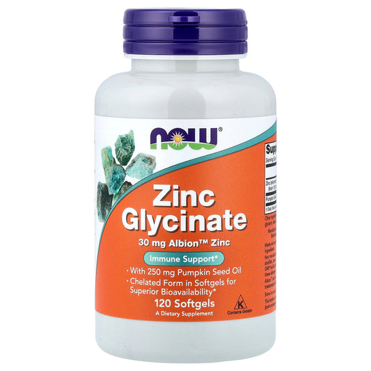 NOW Foods, Zinc Glycinate, 120 Softgels