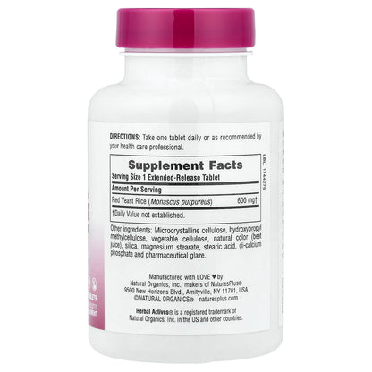 NaturesPlus, Herbal Actives, Red Yeast Rice, 600 mg, 60 Tablets