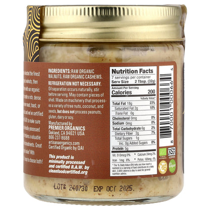 Artisana, Organics, Raw Walnut Butter with Cashews, 8 oz (227 g)