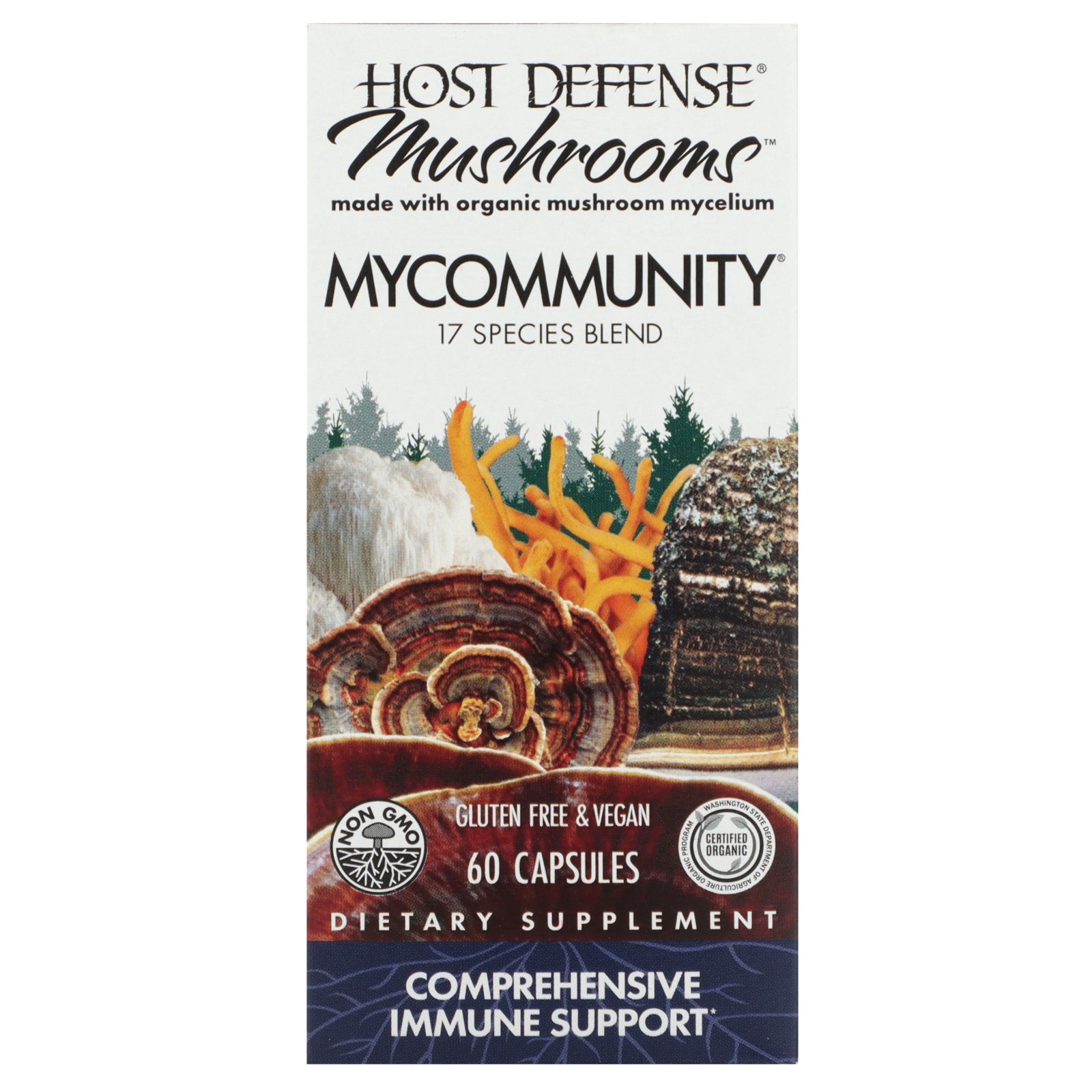 Host Defense, Mushrooms, MyCommunity, 60 Capsules