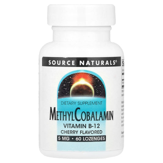 Source Naturals, MethylCobalamin Vitamin B12, Cherry, 5 mg, 60 Lozenges