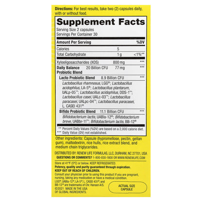 Renew Life, Probiotics, Daily Balance, 60 Vegetarian Capsules