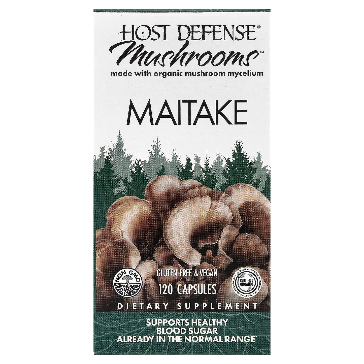 Host Defense, Mushrooms™, Maitake, 120 Capsules (0.5 g per Capsule)