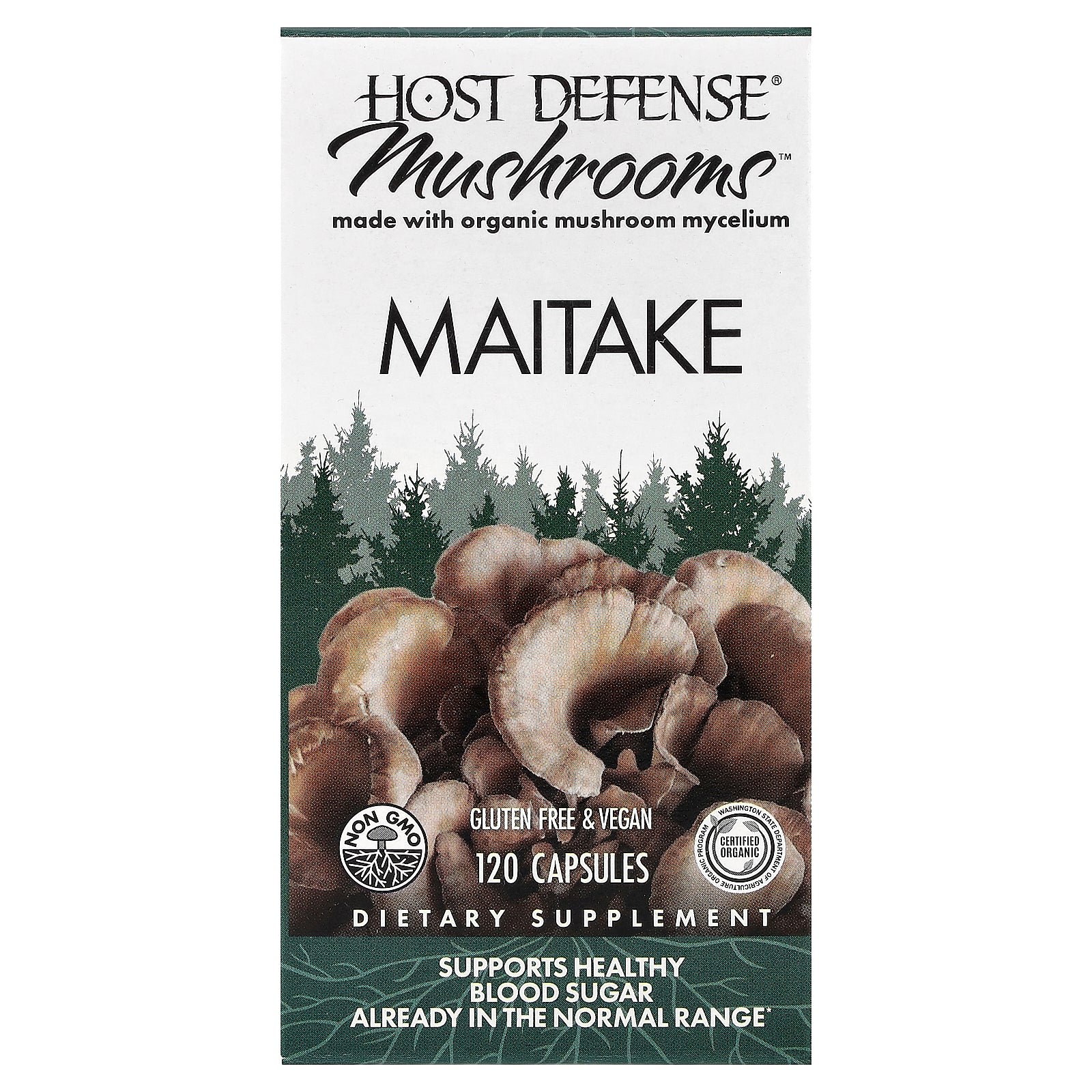 Host Defense, Mushrooms™, Maitake, 120 Capsules (0.5 g per Capsule)