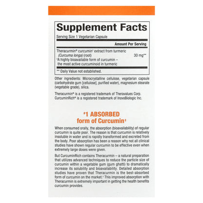 Natural Factors, CurcuminRich, Theracurmin, 30 mg, 30 Vegetarian Capsules