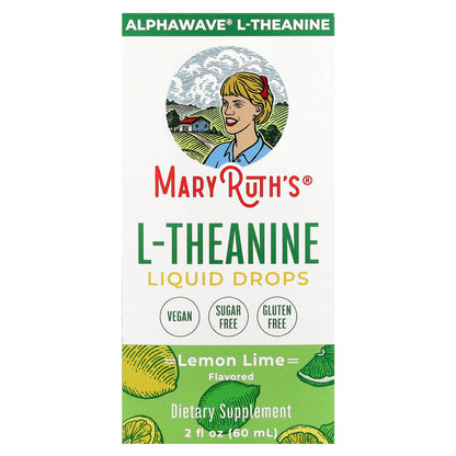 MaryRuth's, L-Theanine Liquid Drops, Lemon Lime, 2 fl oz (60 ml)