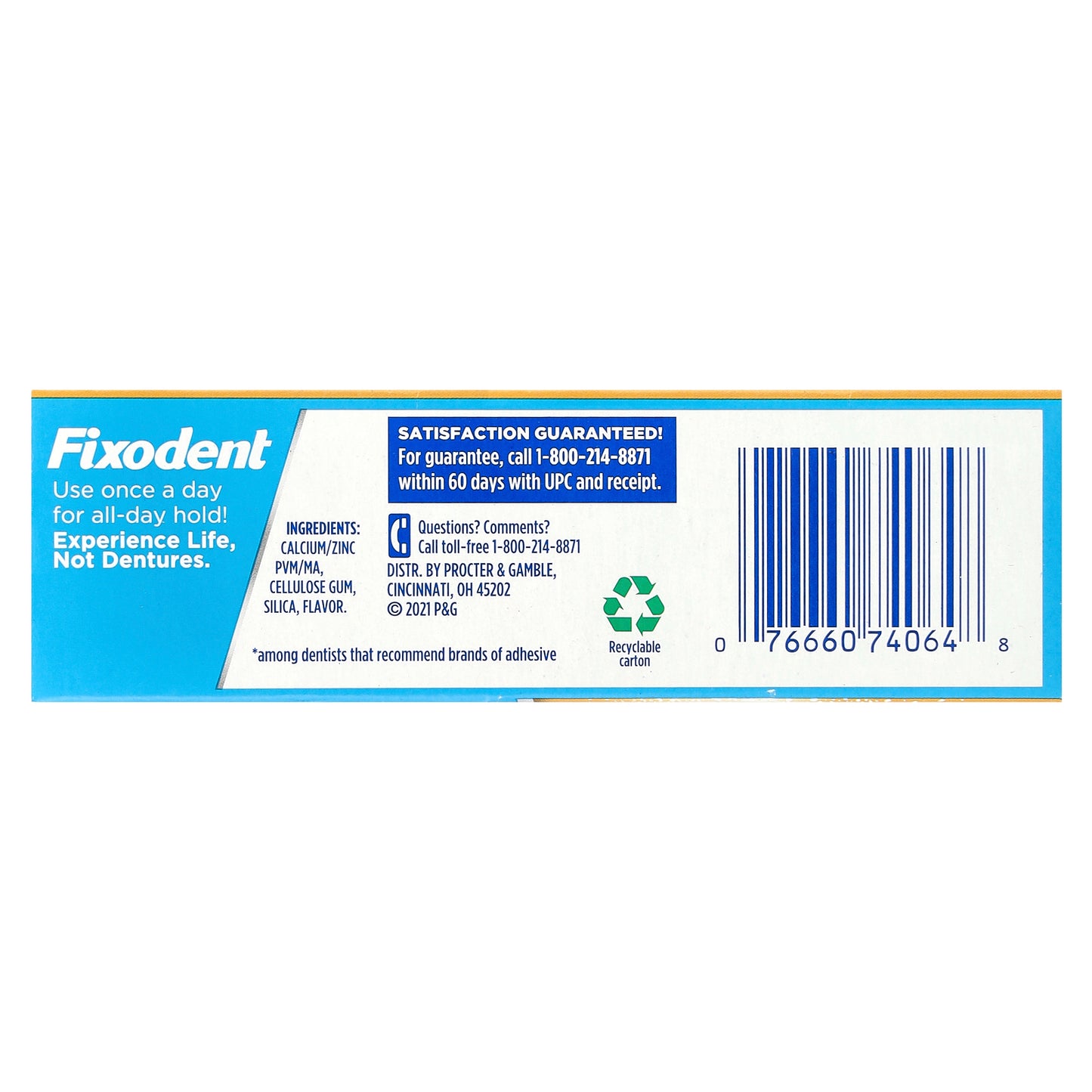 Fixodent, Denture Adhesive Powder, Extra Hold, 2.7 oz (76 g)