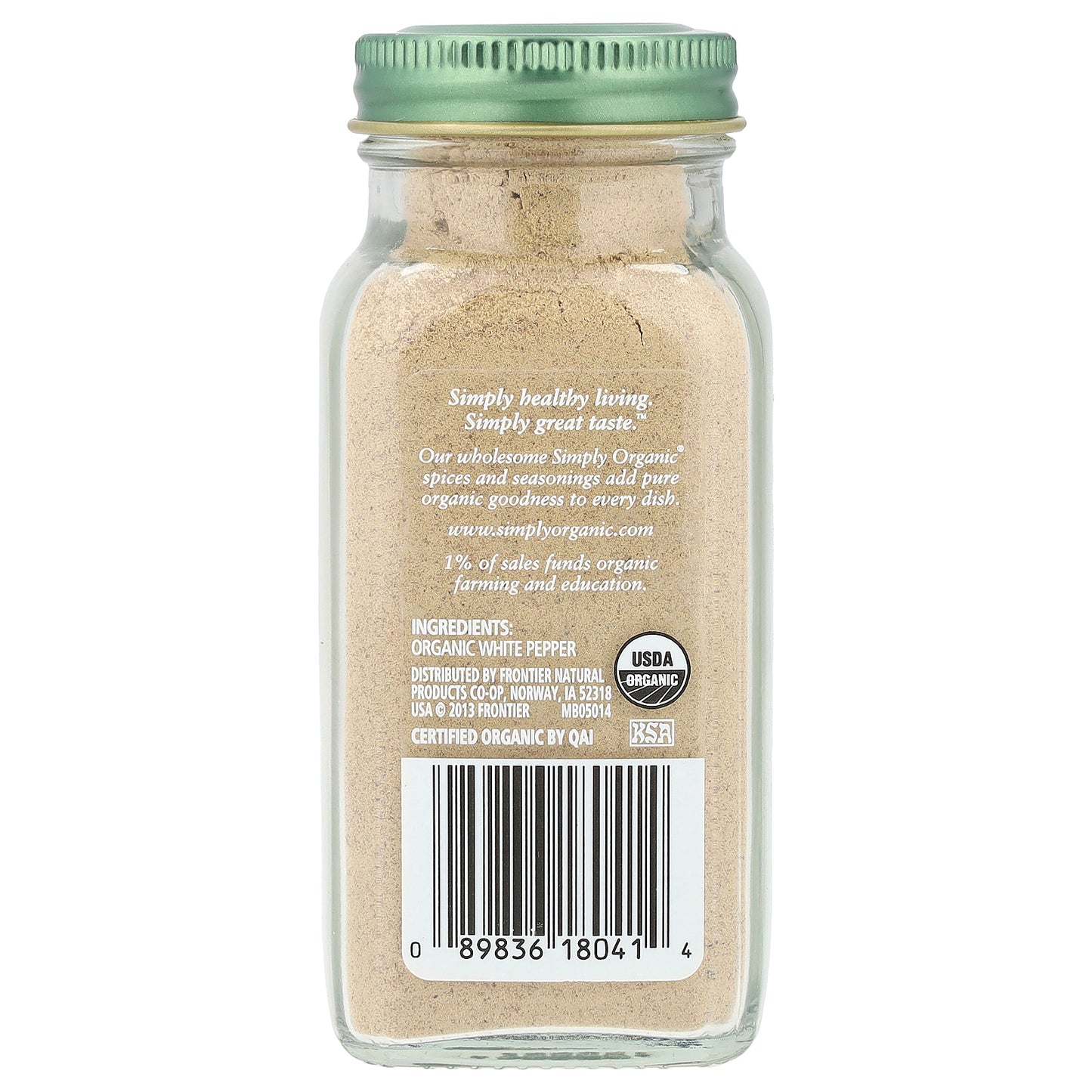Simply Organic, White Pepper, 2.86 oz (81 g)