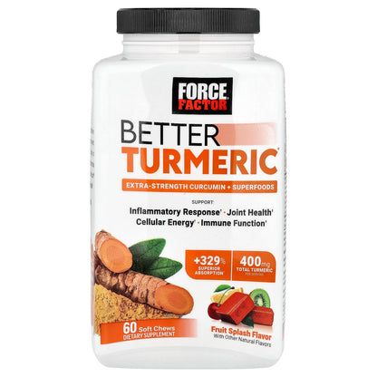 Force Factor, Better Turmeric®, Curcumin + Superfoods, Fruit Splash, 60 Soft Chews