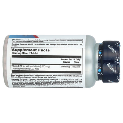 KAL, B-12 Methylcobalamin & Adenosylcobalamin, Mixed Berry, 2,000 mcg, 60 Micro Tablets