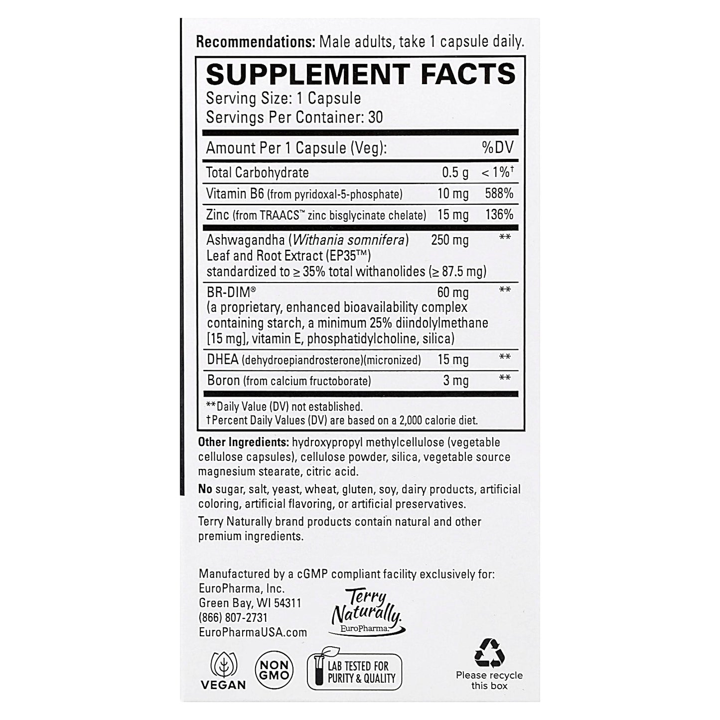 Terry Naturally, Complete Testosterone Support, 30 Capsules