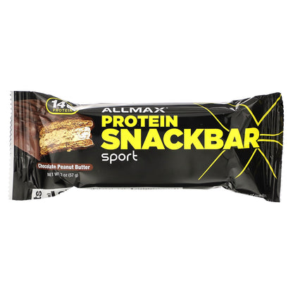 ALLMAX, High Protein Energy Snack, Protein Snackbar, Chocolate Peanut Butter, 12 Bars, 2 oz (57 g) Each