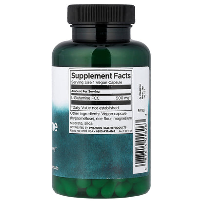 Swanson, L-Glutamine, 500 mg, 100 Vegan Capsules