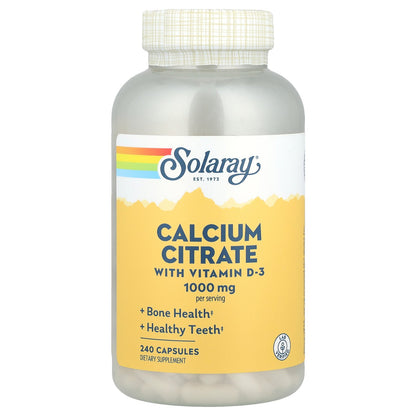 Solaray, Calcium Citrate with Vitamin D-3, 240 Capsules