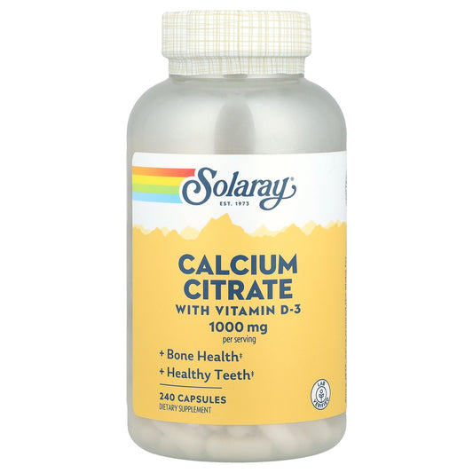 Solaray, Calcium Citrate with Vitamin D-3, 240 Capsules