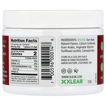 Xlear, Spry®, Chewing Gum, Natural Cinnamon, 100 Pieces