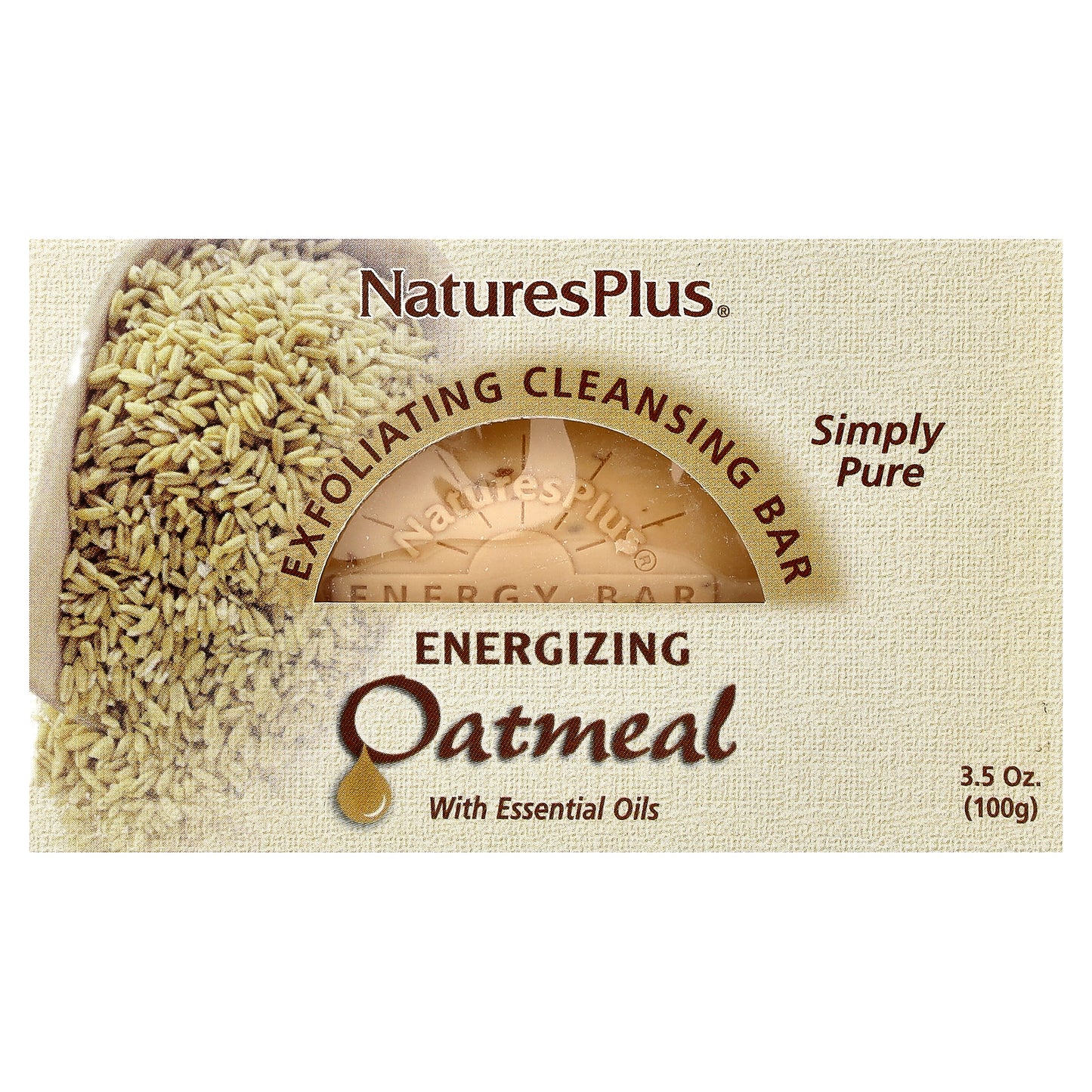 NaturesPlus, Oatmeal Exfoliating Cleansing Bar, 3.5 oz. (100 g)