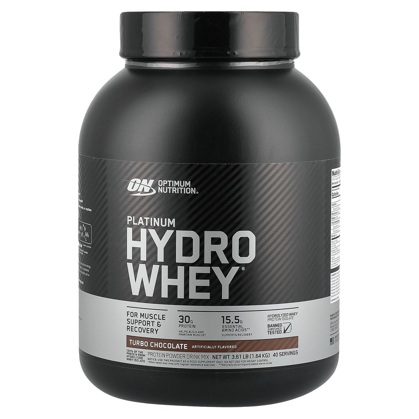 Optimum Nutrition, Platinum Hydro Whey®, Turbo Chocolate, 3.61 lb (1.64 kg)