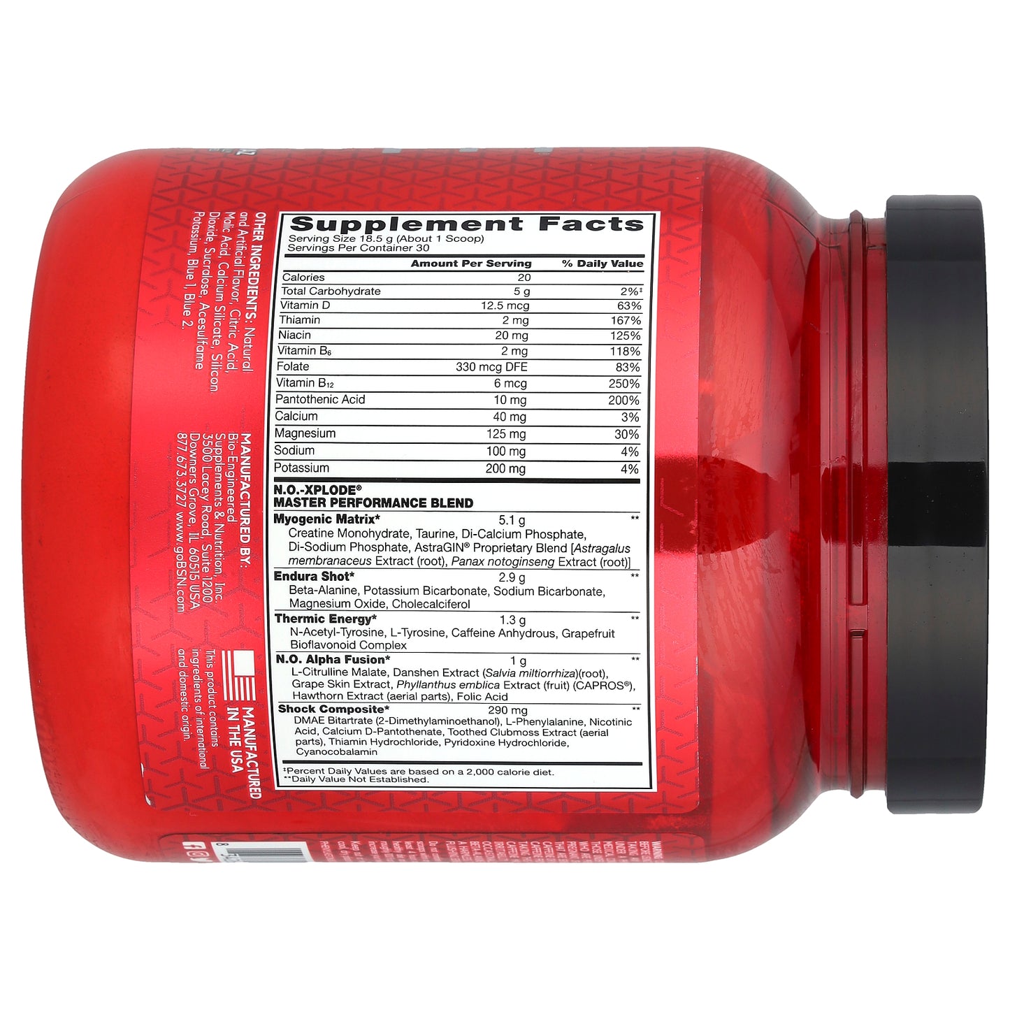 BSN, N.O.-Xplode®, Legendary Pre-Workout, Blue Raz, 1.22 lbs (555 g)