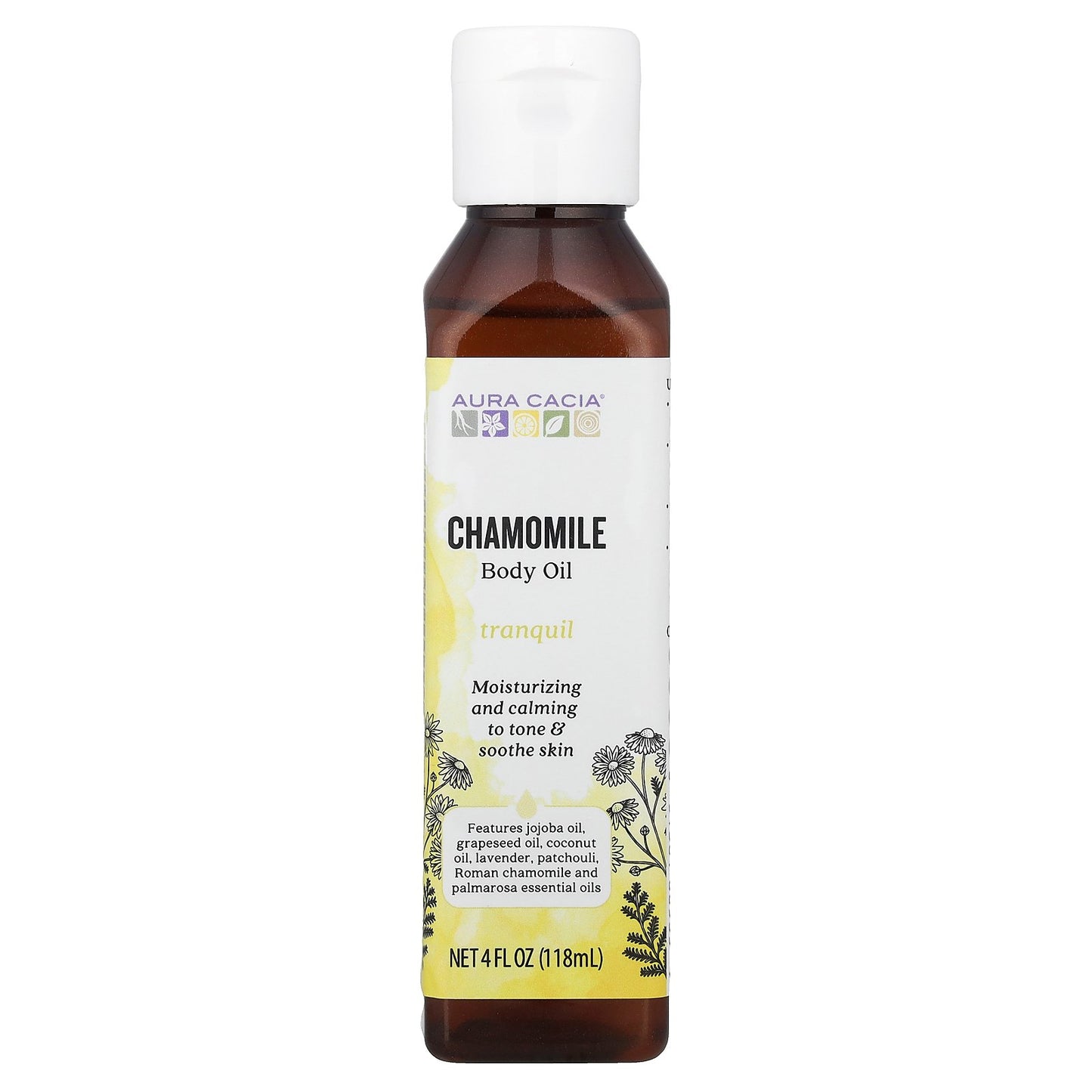 Aura Cacia, Body Oil, Chamomile, 4 fl oz (118 ml)