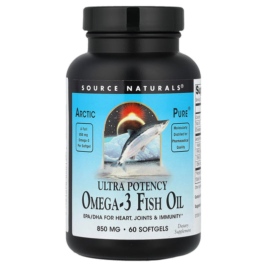 Source Naturals, Arctic Pure®, Ultra Potency Omega-3 Fish Oil, 850 mg, 60 Softgels
