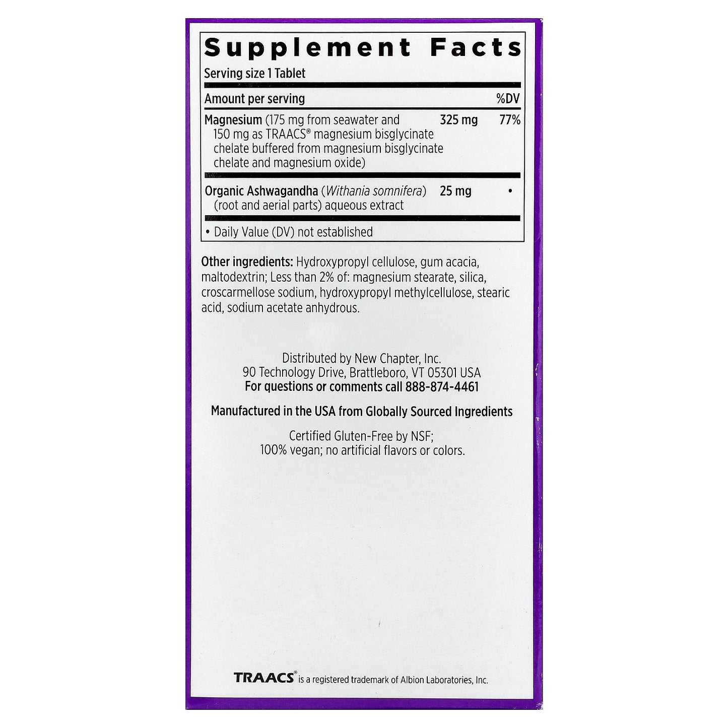 New Chapter, Magnesium + Ashwagandha , 90 Vegan Tablets