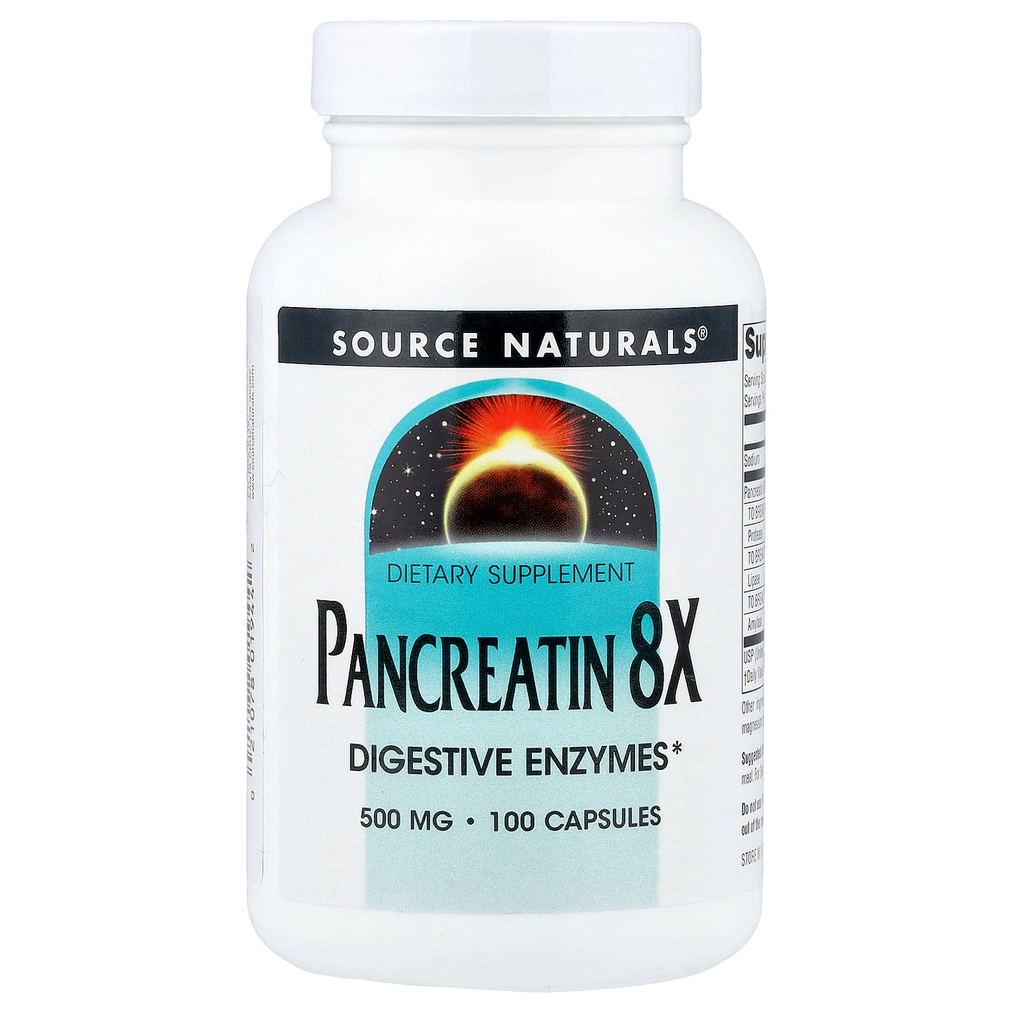 Source Naturals, Pancreatin 8X, 100 Capsules