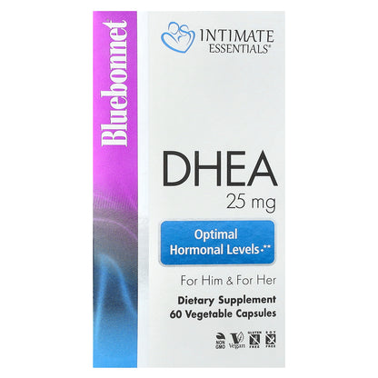 Bluebonnet Nutrition, Intimate Essentials, DHEA, For Him & For Her, 25 mg, 60 Vegetable Capsules