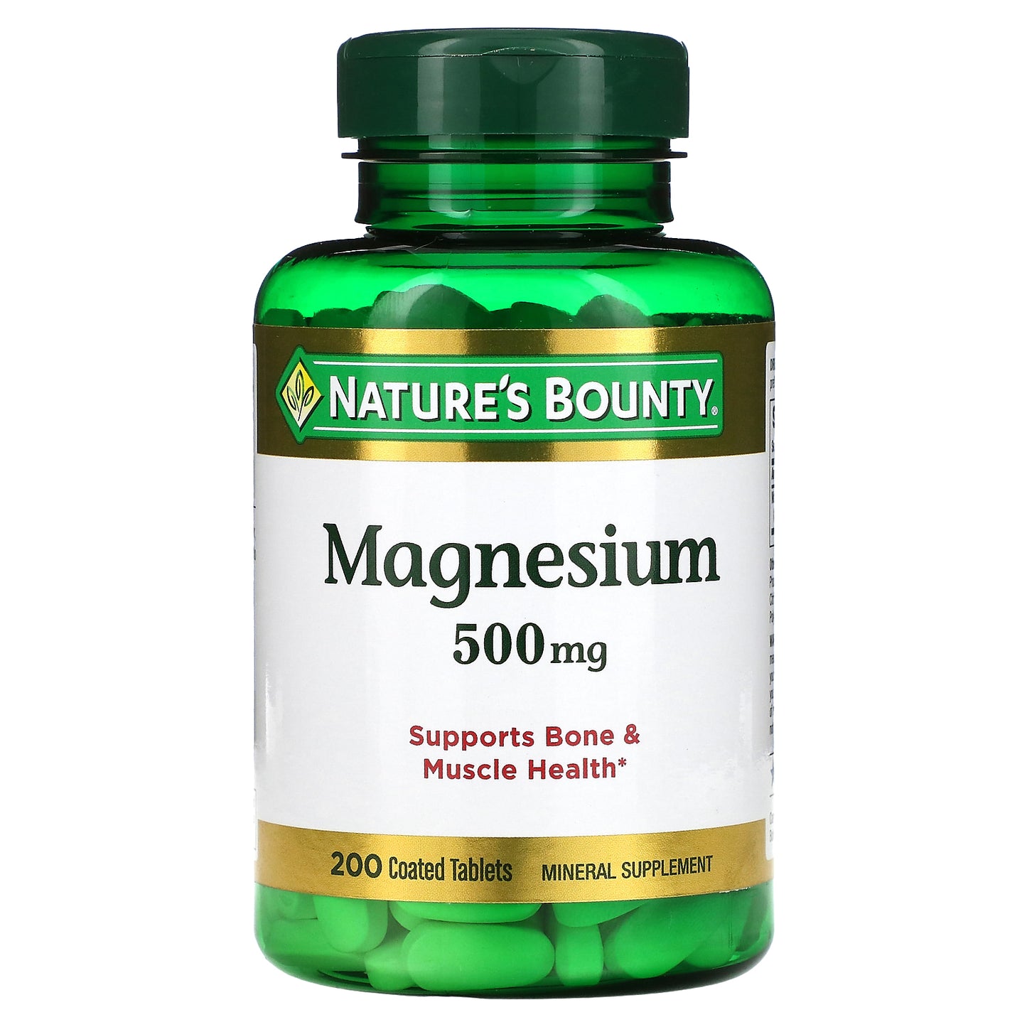 Nature's Bounty, Magnesium, 500 mg, 200 Coated Tablets