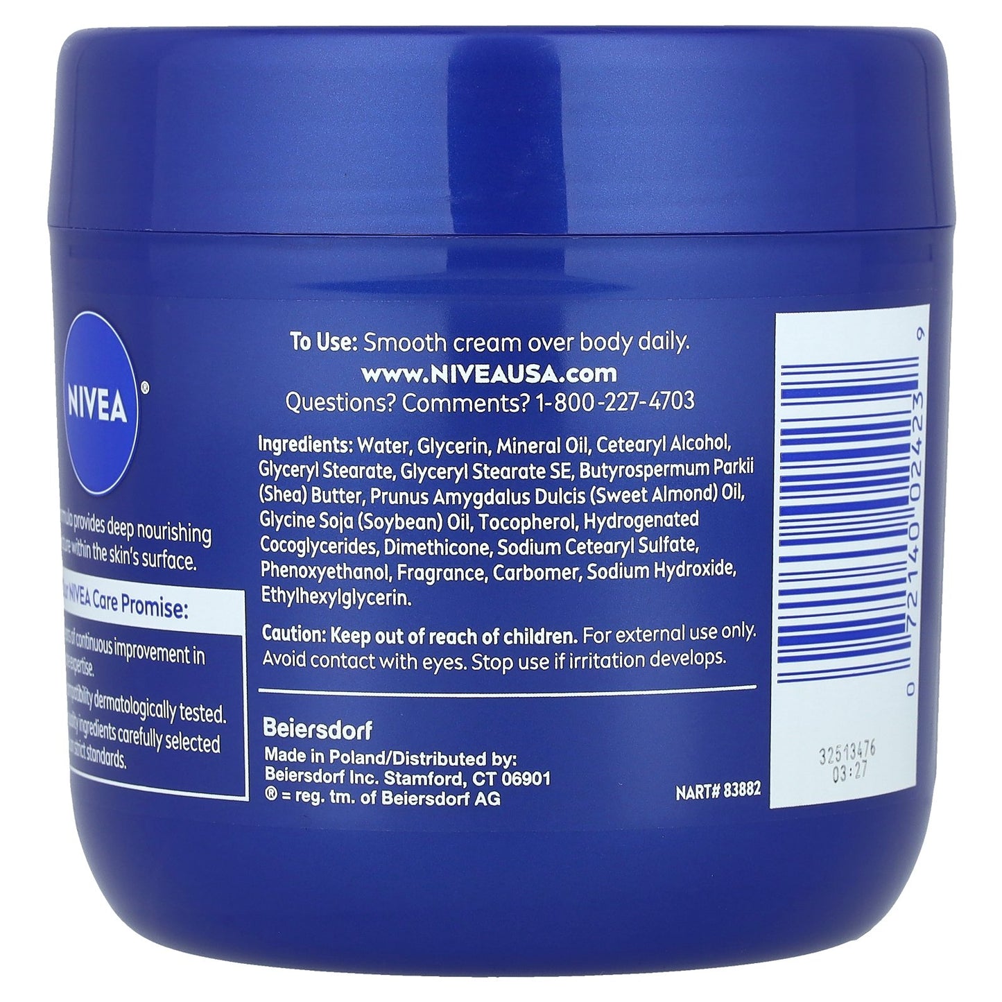 Nivea, Essentially Enriched, Body Cream with Almond Oil, 13.5 oz (382 g)