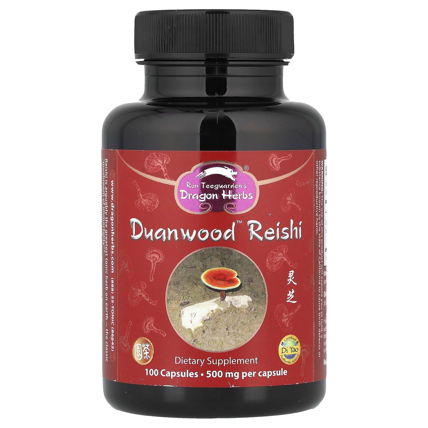 Dragon Herbs, Duanwood™ Reishi, 500 mg, 100 Capsules