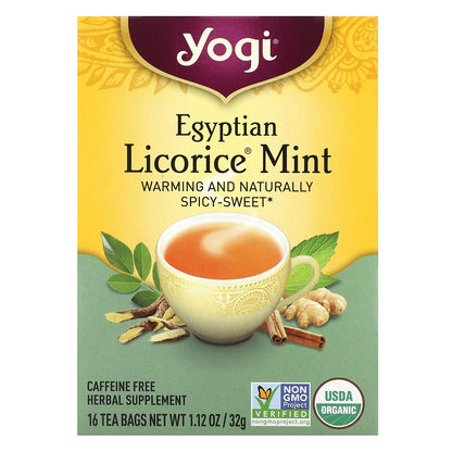 Yogi Tea, Egyptian Licorice Mint, Caffeine Free, 16 Tea Bags, 1.12 oz (32 g)