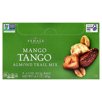 Sahale Snacks, Almond Trail Mix, Mango Tango, 9 Packs, 1.5 oz (42.5 g) Each