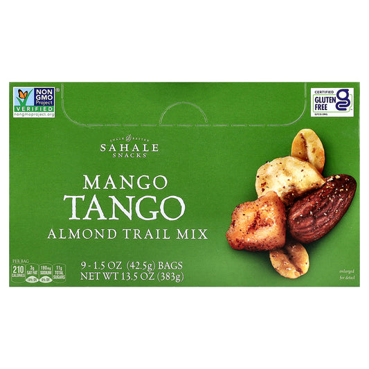 Sahale Snacks, Almond Trail Mix, Mango Tango, 9 Packs, 1.5 oz (42.5 g) Each
