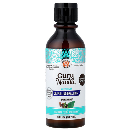 GuruNanda, Natural Oil Pulling Oral Rinse, Farmed Mint™, 3 fl oz (88.7 ml)