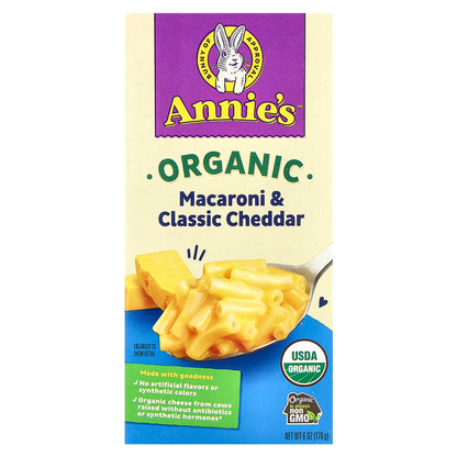 Annie's Homegrown, Organic Macaroni & Classic Cheddar, 6 oz (170 g)