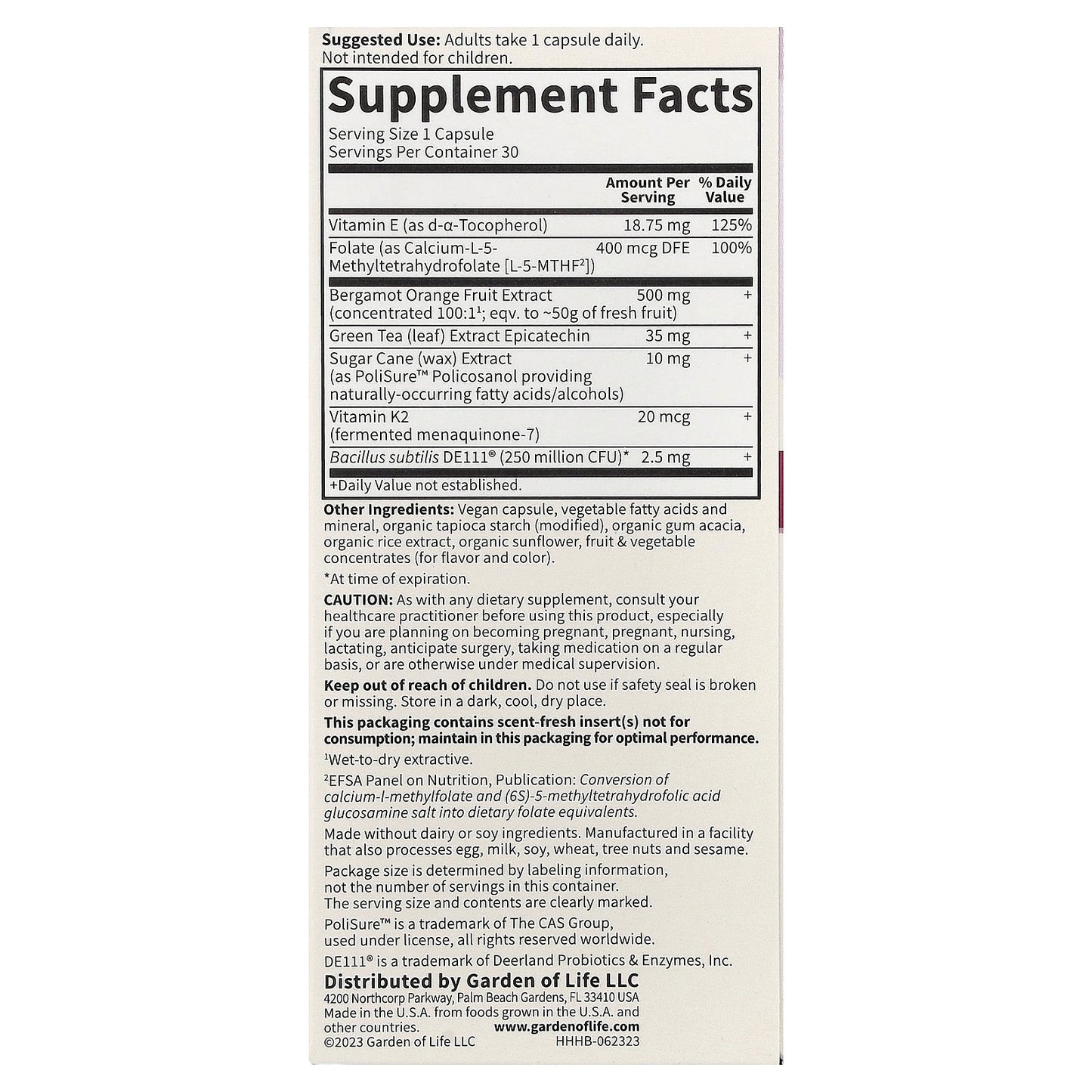 Garden of Life, Herbals, Heart Health, Sweet Citrus, 30 Vegan Capsules