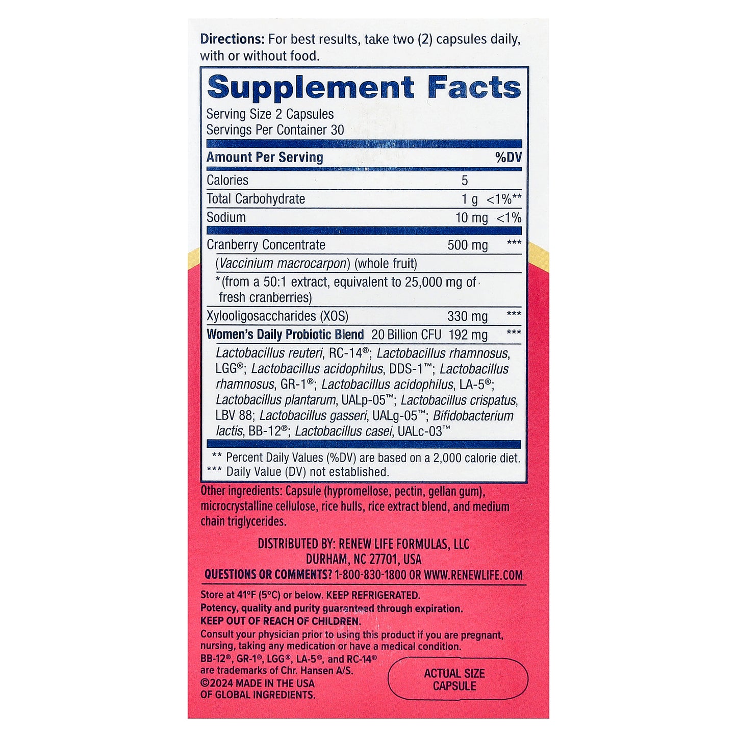 Renew Life, Women's Daily with Cranberry, 60 Vegetarian Capsules