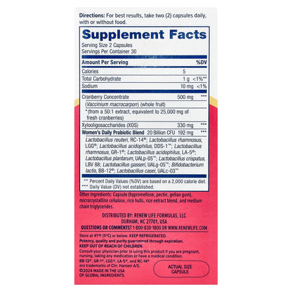 Renew Life, Women's Daily with Cranberry, 60 Vegetarian Capsules